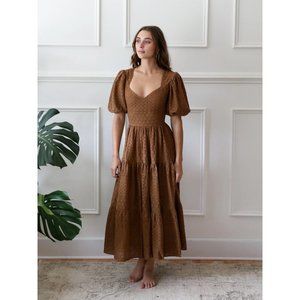 Mille Maja Dress in Eyelet Caramel